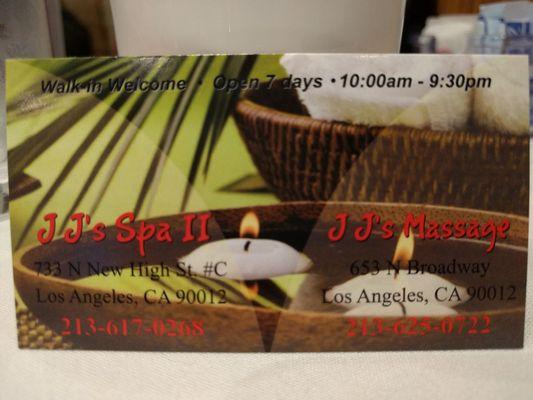 Business card, they do take reservations!