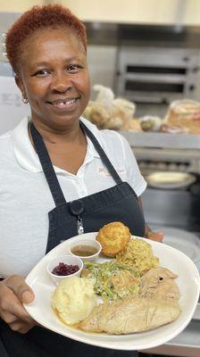 Thanksgiving dinner plate.