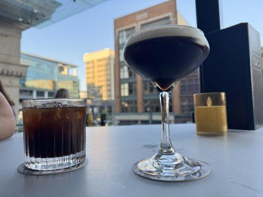 Exxxpresso Old Fashioned and an Espresso Martini