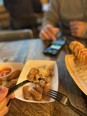 Mini Churro Bites & coffee ice cream