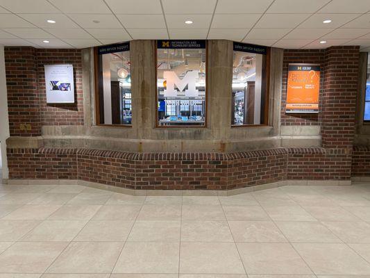 We're on the ground floor of the history Michigan Union.