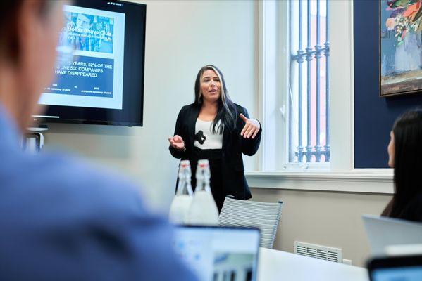 Elevate your next meeting, presentation, or training session in our professional conference room.