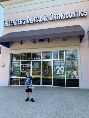 After his first dentist appointment! Thanks for the free toothbrush!