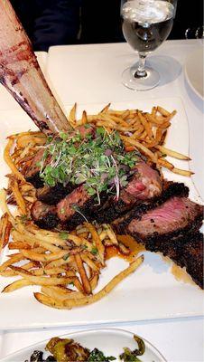 36 oz Tomahawk ribeye with house made truffle fries