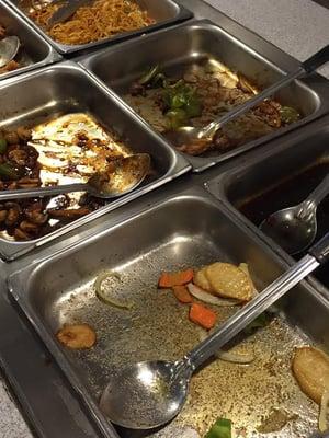 Trays went empty for an hour during lunch