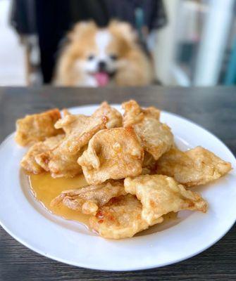 锅包肉 Sweet & Sour Pork Tenderloin | $18.99 (three outdoor tables)