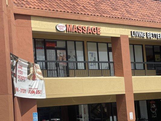 Upstairs across the street from target