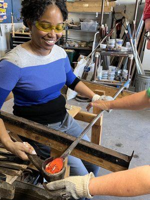 Molding & shaping with Glassblowing block