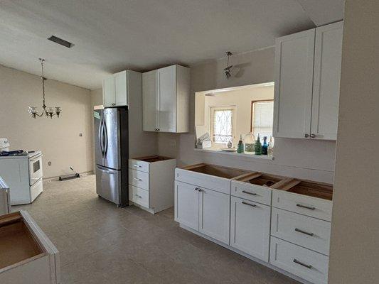 Cabinet install. Shaker style.