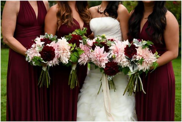 Dahlia bridal bouquets