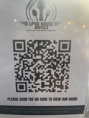 The menu is the QR code nice option for the germ a phobe.
