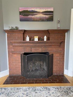 Living room fireplace