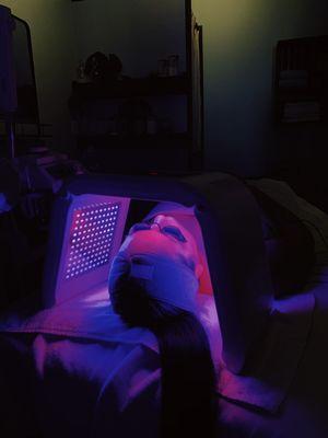 Wavelengths or LED light therapy is proven to stimulate the production of collagen and elastin.