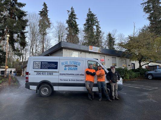 NW Sewer crew helping fix the sewer line at the animal shelter PAWS.