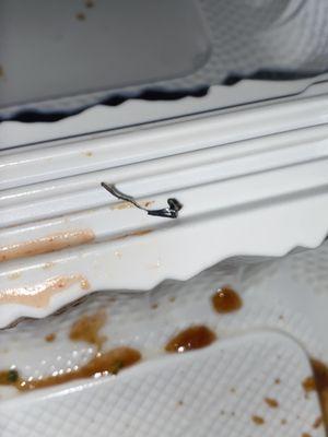 Found a metal wire in my food while eating and it cut the inside of my mouth