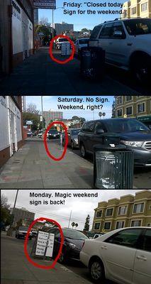 The magic sign. Open for some people; we don't like you.