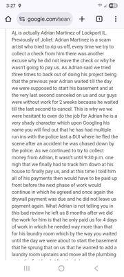 Scam Artist Adrian Martinez of Lockport IL.
