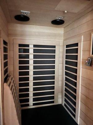 Inside the Sunlighten Signature Sauna for 1 person