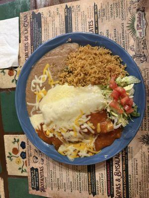 Pick two combo - enchiladas espinacas y pollo! (Spinach & chicken)