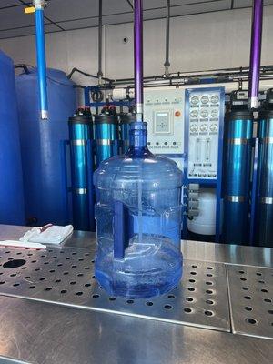 Refill of full strength alkaline water