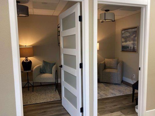 Private meeting rooms.