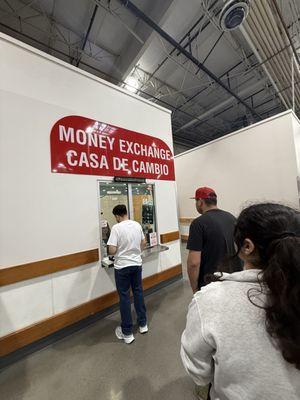 Money exchange inside Costco.