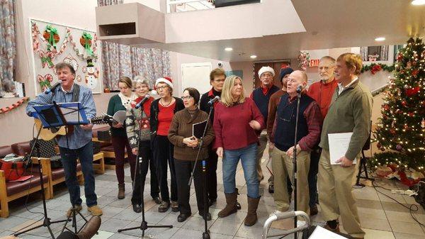 Holiday songfest at Pine Street Inn for Women