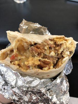 Bacon breakfast burrito. So yummy.