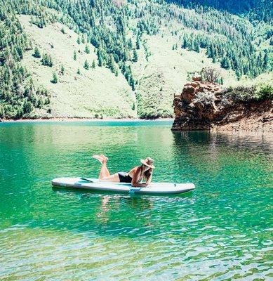 Paddleboarding at Morrow Point Reservoir