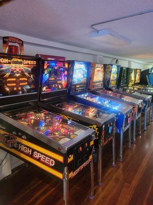Variety of pinball machines to play!