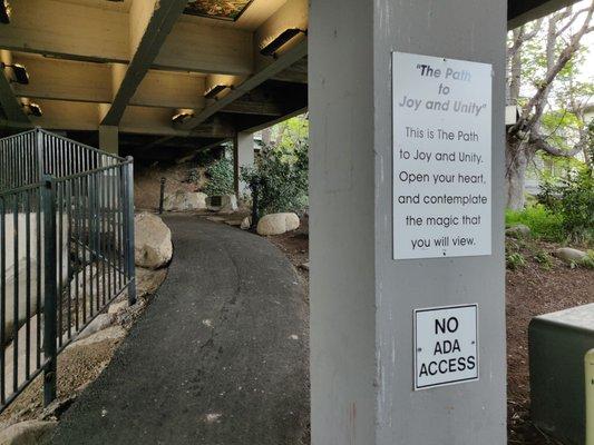 The path to joy and unity is not ADA accessable