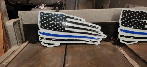 2-layer flags donated to auction off for a Local Sherriff fighting cancer.