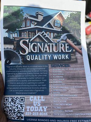 Signature Quality Work