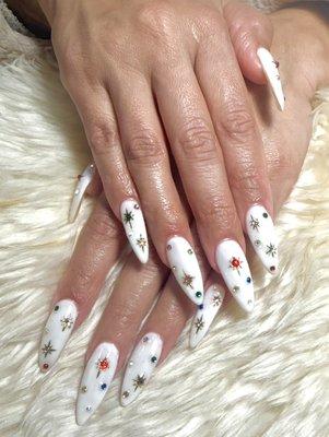 Acrylic fill gel for new year design..