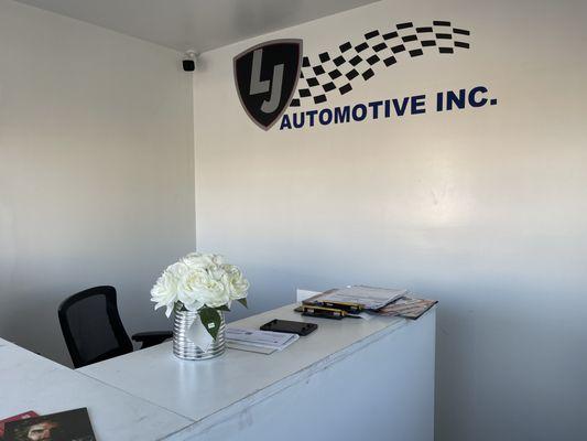 Freshly painted office with company logo.