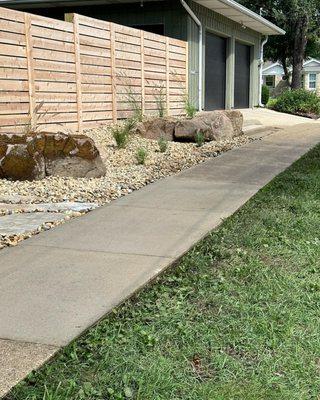 An area that never really grew grass - an eye sore - now a focal point !