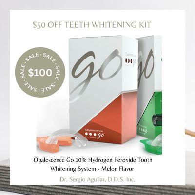 Current sale on teeth whitening kits! Treat your self or others to a brighter smile!