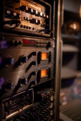 Outboard gear includes a Roland Chorus Echo, 1176 and Valley People Dyna-Mite Compressors, and more.