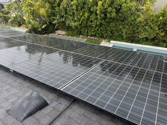 After- spotless. 25% increase in solar production