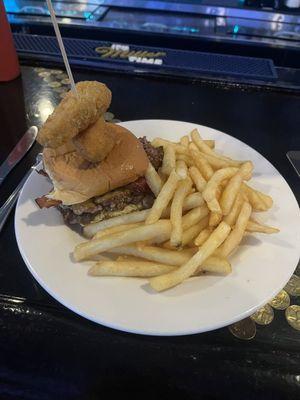 Jalapeno bacon smash cheeseburger.