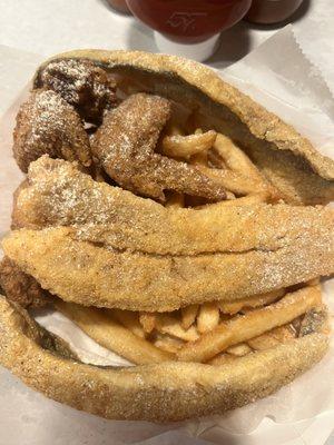 #5 combo Whiting Fish, Whole Wings and Fries.