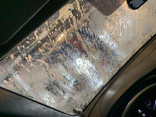 In the car wash!