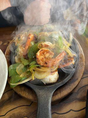 Shrimp fajitas