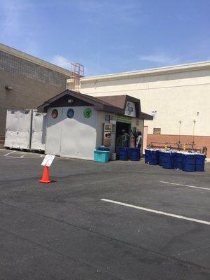 Back of Ralph's. Pylons blocking parking.