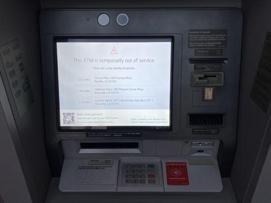 All 3 ATMs at this location were broken.