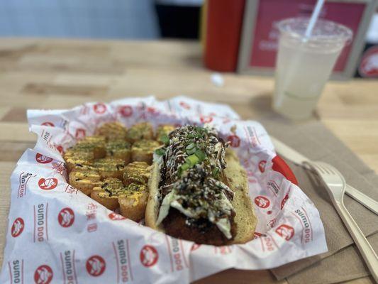 Katsu dog and sushi rice- Tots!