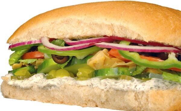 Are you vegetarian!!! don't worry...... it's all good Only $3.99 for MED salad sub with any can soda ;-)