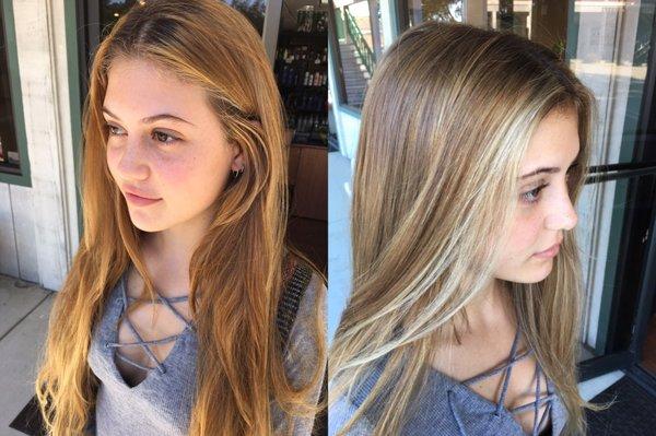 From brass to golden balayage