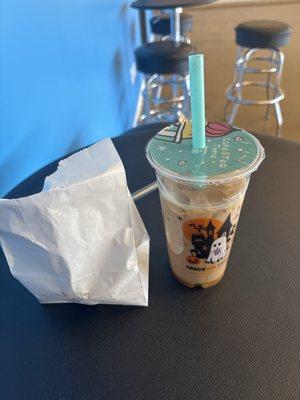 Chai latte & loaded cookie