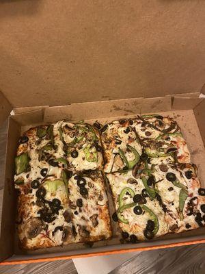 Deep dish or two lunch specials put in one box?